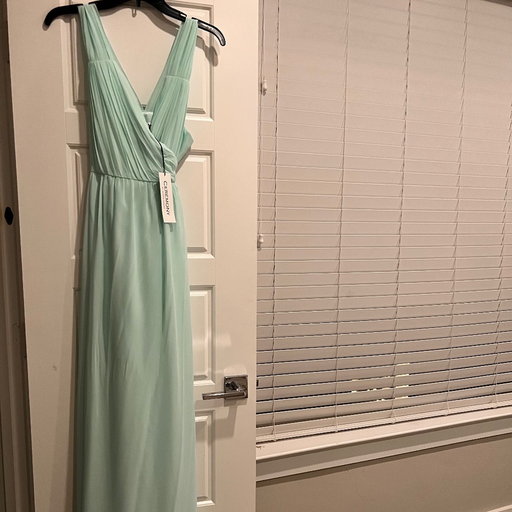 BRAND NEW Abby Long bridesmaid Dress by Joanna August in “I Want Candy” / teal